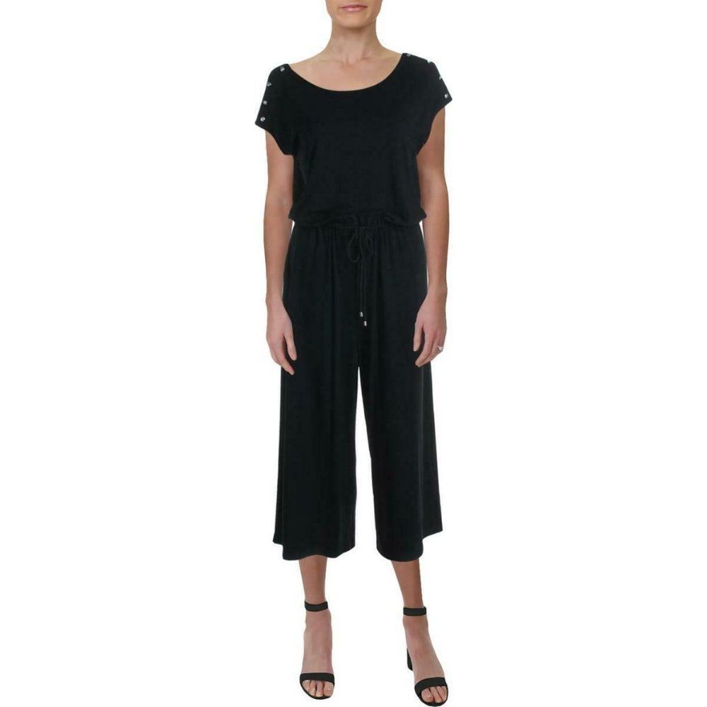 Ralph Lauren Black Jumpsuit Cropped XL New
